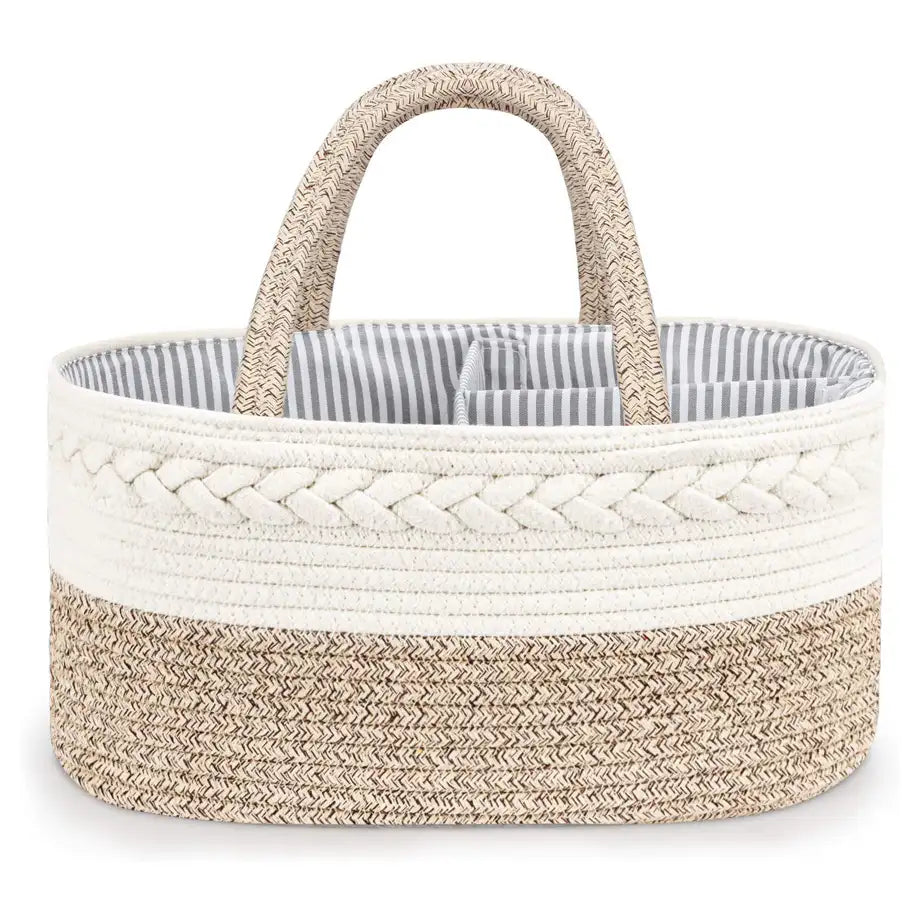 Little Story Cotton Rope Diaper Caddy (Ivory)