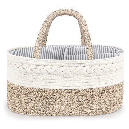 Little Story Cotton Rope Diaper Caddy (Ivory)