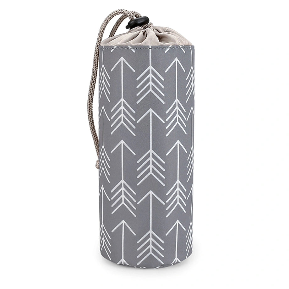 Little Story set of 3 Diaper Backpack with Changing Mat and Bottle Bag (Arrow Grey)