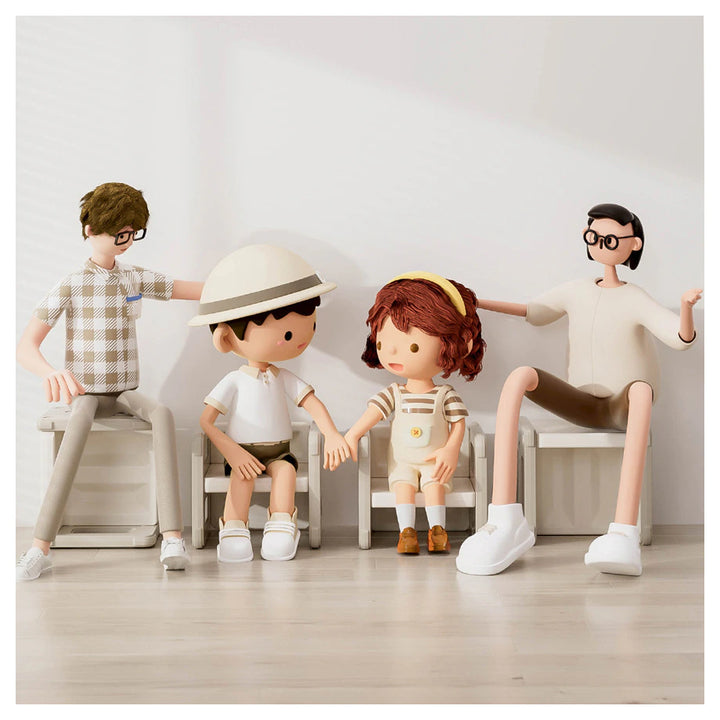 Little Story Kids Study Table with Chair (Beige)