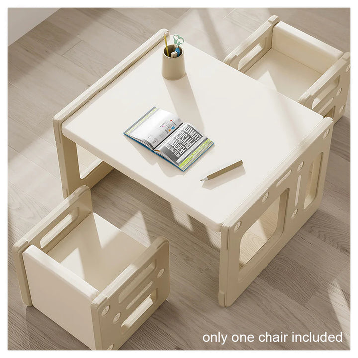 Little Story Kids Study Table with Chair (Beige)