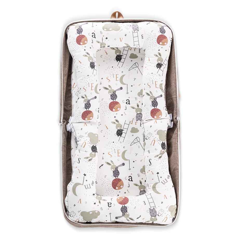Little Story Portable Baby Nest & Lounger Sleeping Pod (Brown)
