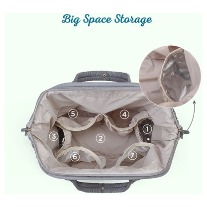 Little Story Elva Diaper Bag with Stroller Straps (Grey)