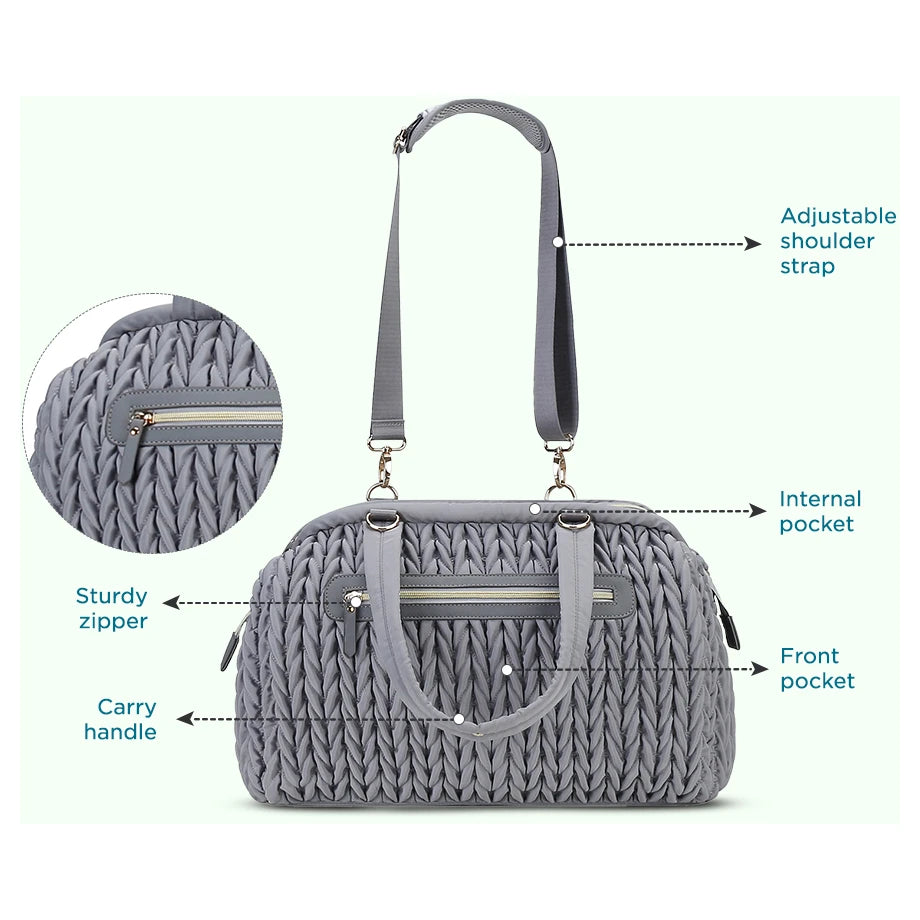 Little Story Elva Diaper Bag with Stroller Straps (Grey)