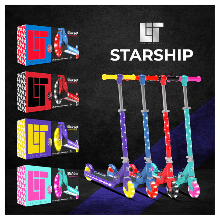 Spartan Lit Starship 2-Wheel Scooter (Bright Turquoise)