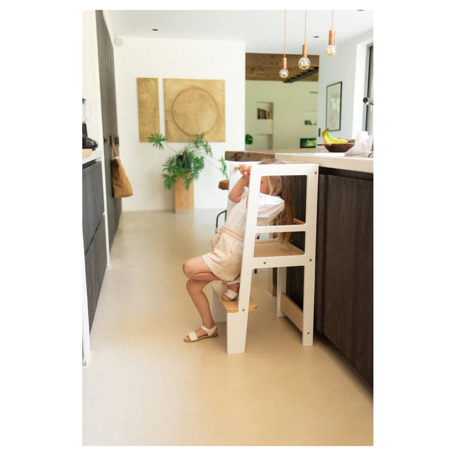 Childhome Learning Tower (White Natural)