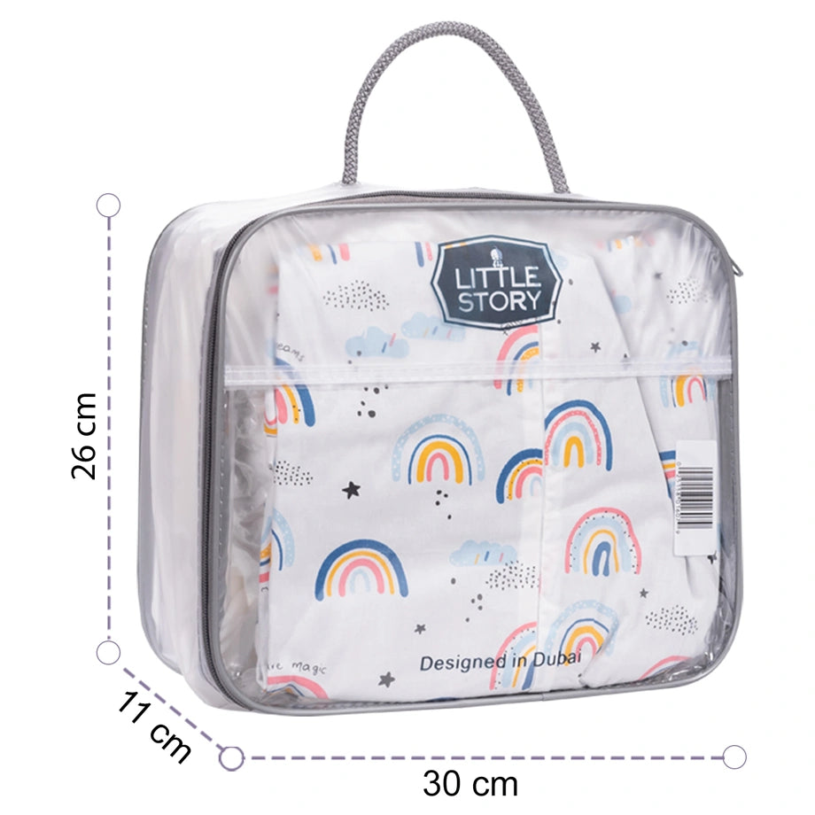 Little Story Soft Breathable Fiberfill Newborn Lounger Bed (Sunshine Grey)