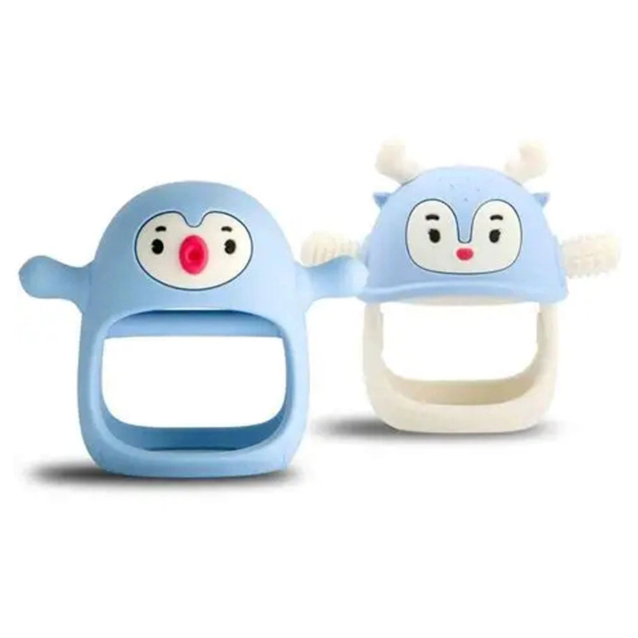 Smily Mia 2-Pack Baby Silicone Teether Set Penguin & Reindeer (Light Blue)