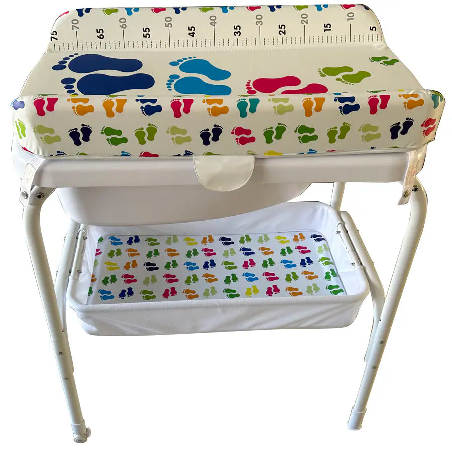 حمام TheKiddoz وطاولة تغيير الحفاضات بتصميم أقدام صغيرة حمام TheKiddoz وطاولة تغيير الحفاضات بتصميم أقدام صغيرة