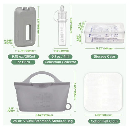 Haakaa Colostrum Essentials Pack (With Ice Brick + Steriliser Bag)