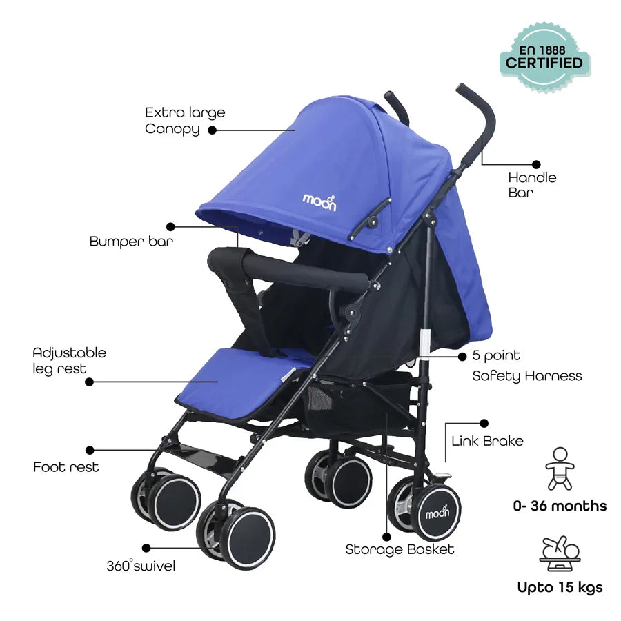 Moon Neo Plus Light Weight Travel Stroller (Royal Blue)