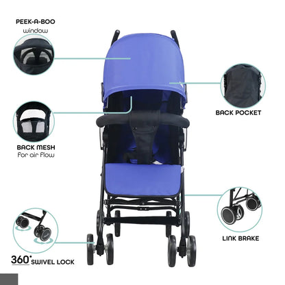 Moon Neo Plus Light Weight Travel Stroller (Royal Blue)