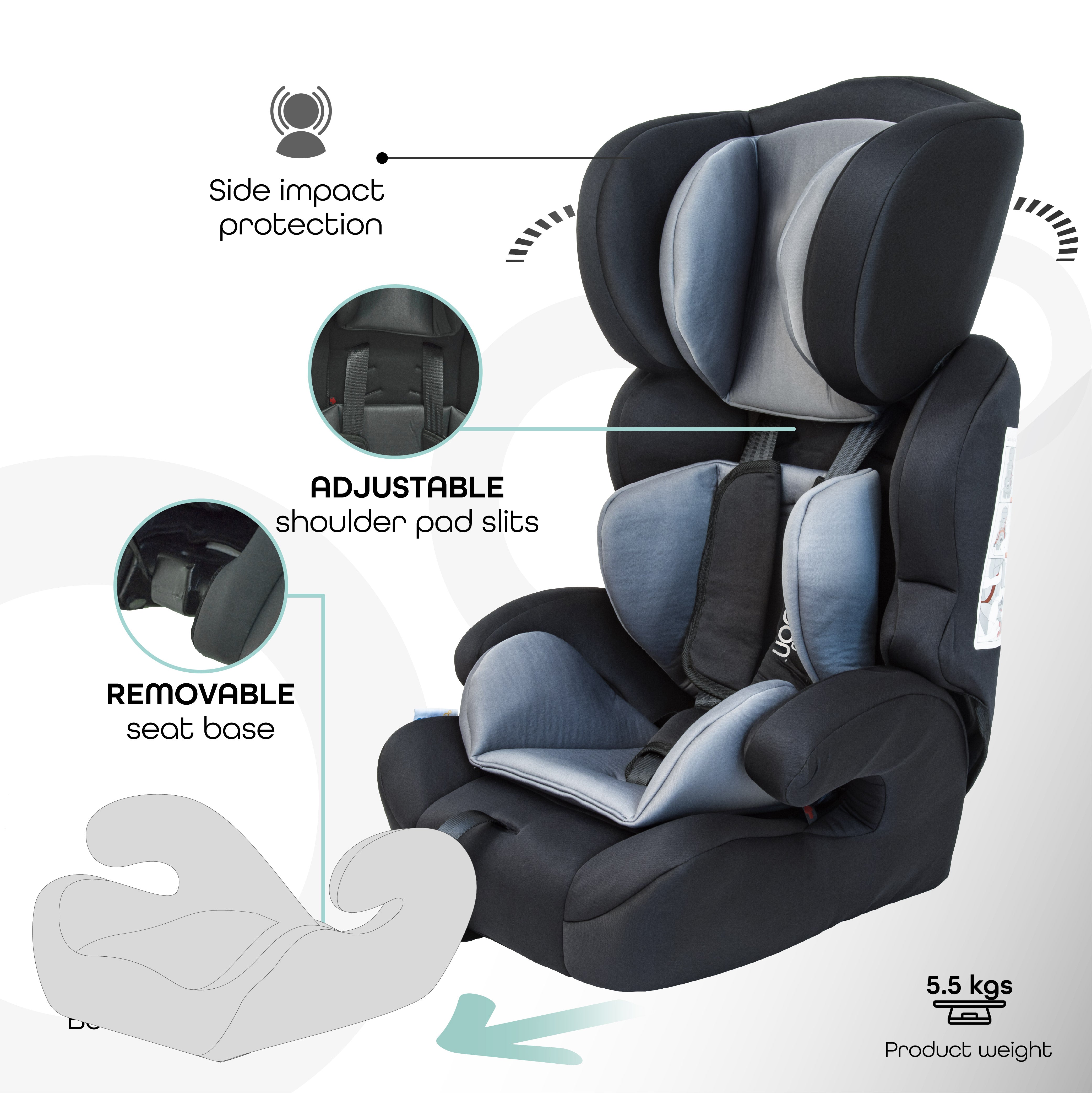 Moon - Tolo - Car Seat (Group 1,2,3) - Grey