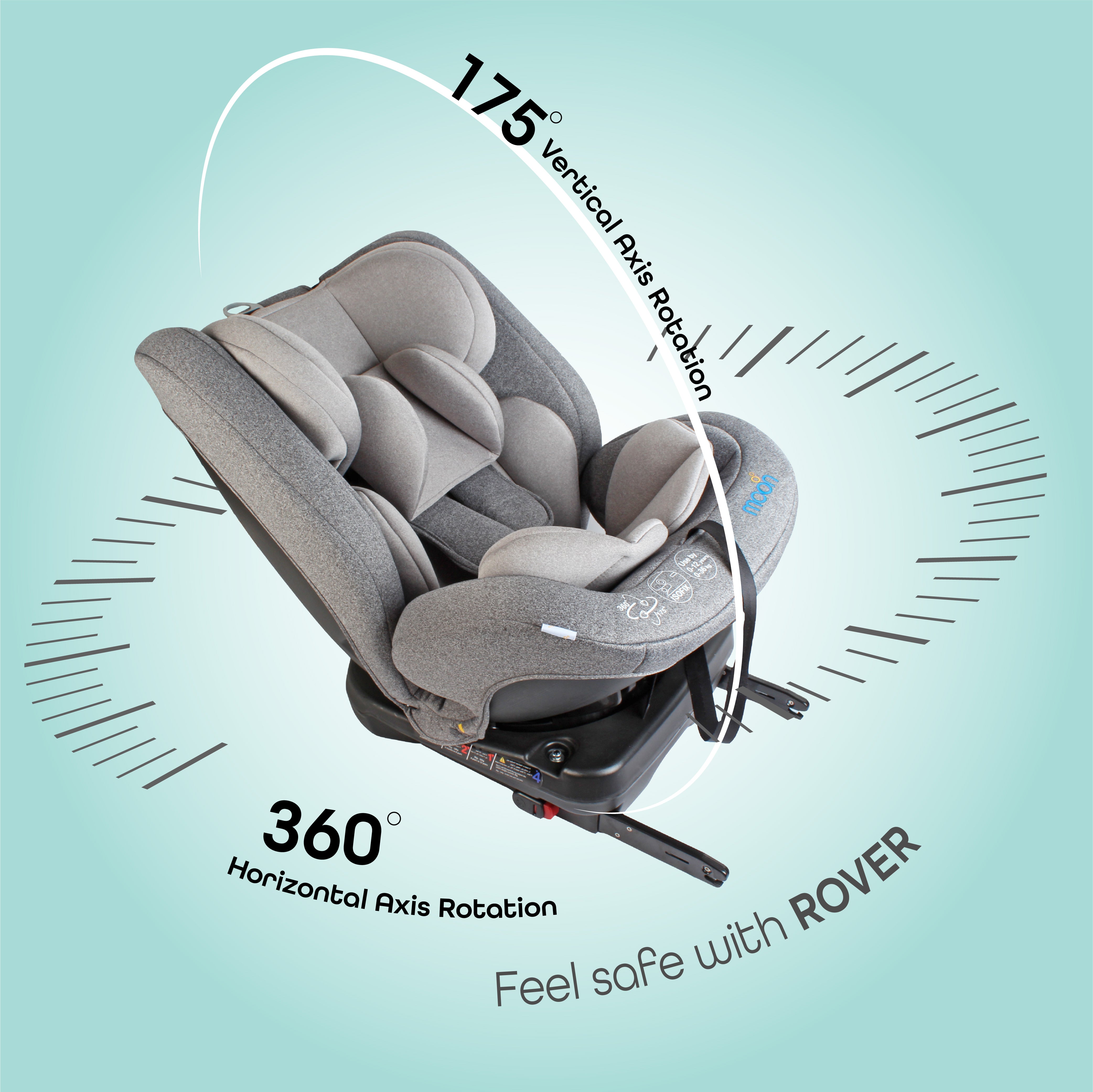 Moon - Rover - Baby/Infant Car Seat Group (0+,1,2,3) 360° Rotate - Grey