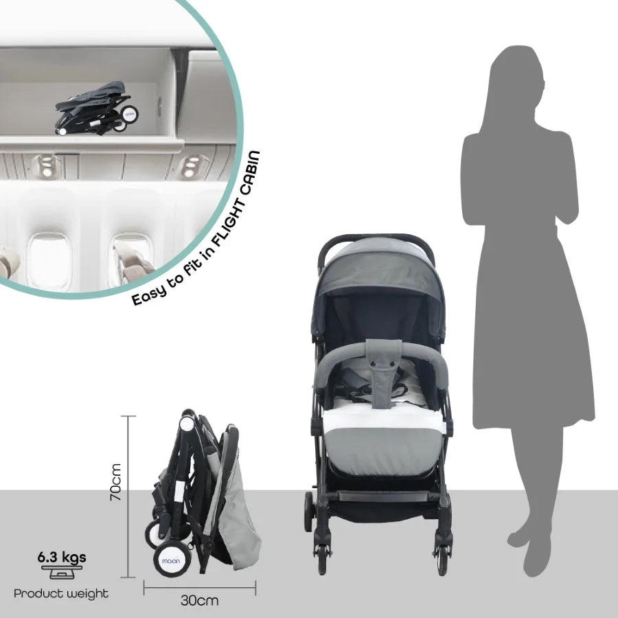 Moon Travel Lite Cabin Stroller (Cool Grey)