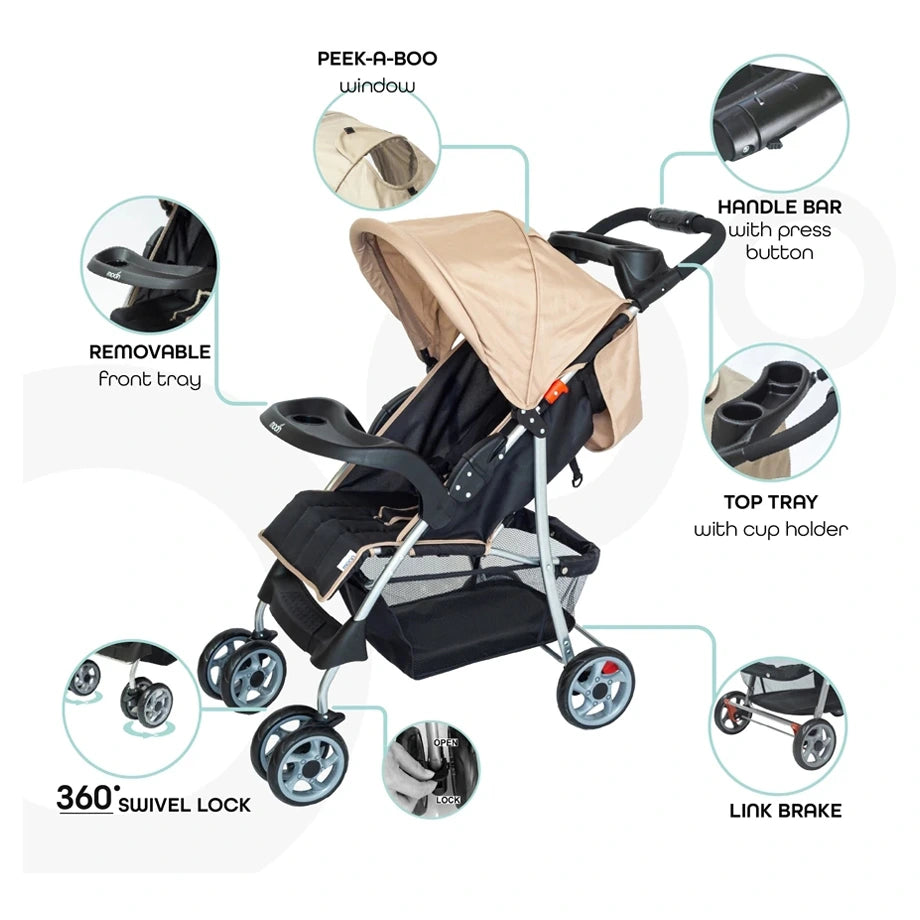 Moon Trek One Fold Stroller (Beige)