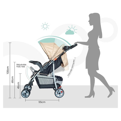 Moon Trek One Fold Stroller (Beige)