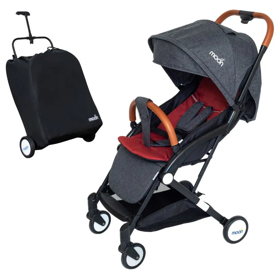 Moon Ritzi Travel Cabin Stroller (Black-Red)