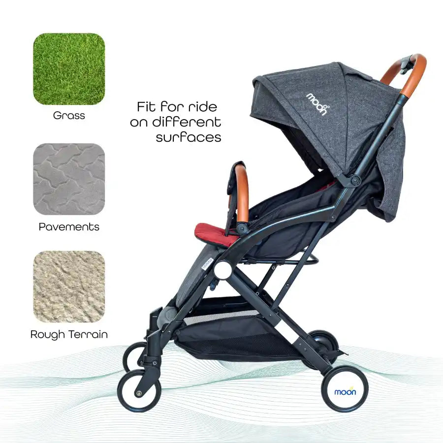Moon Ritzi Travel Cabin Stroller (Black-Red)