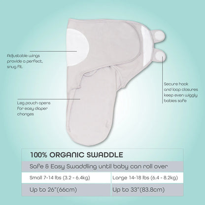 Moon Organic Swaddler (Grey)