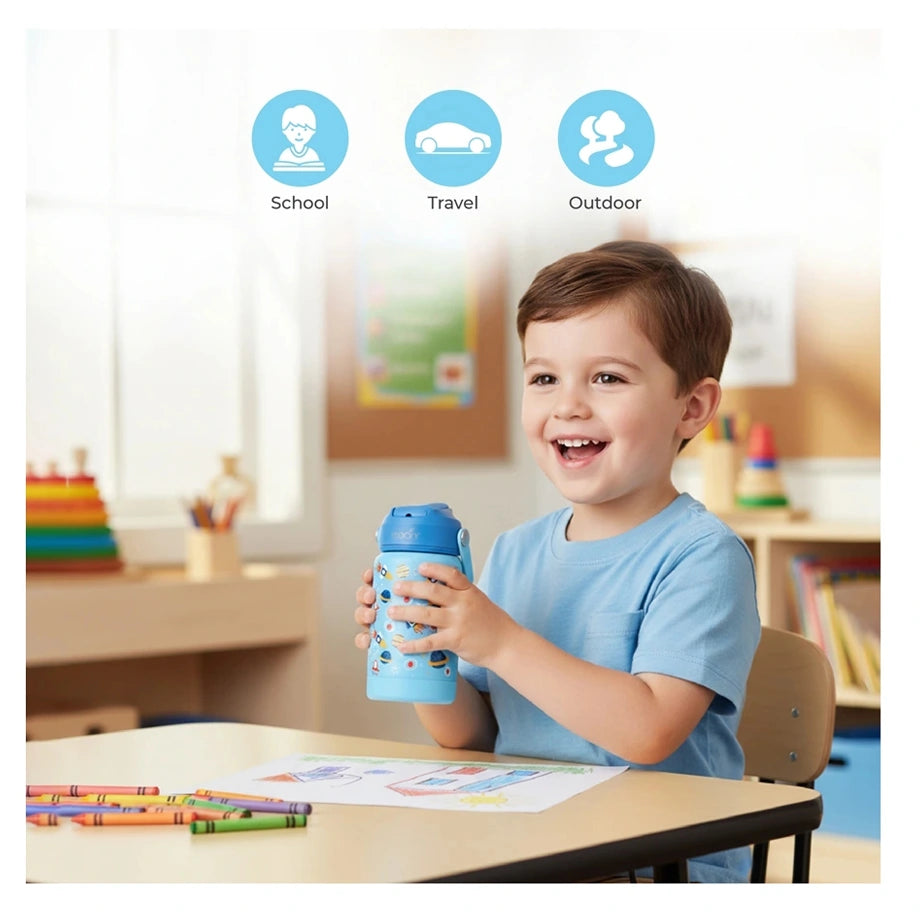 Moon Kids Insulated Water Bottle (Space Adventure)