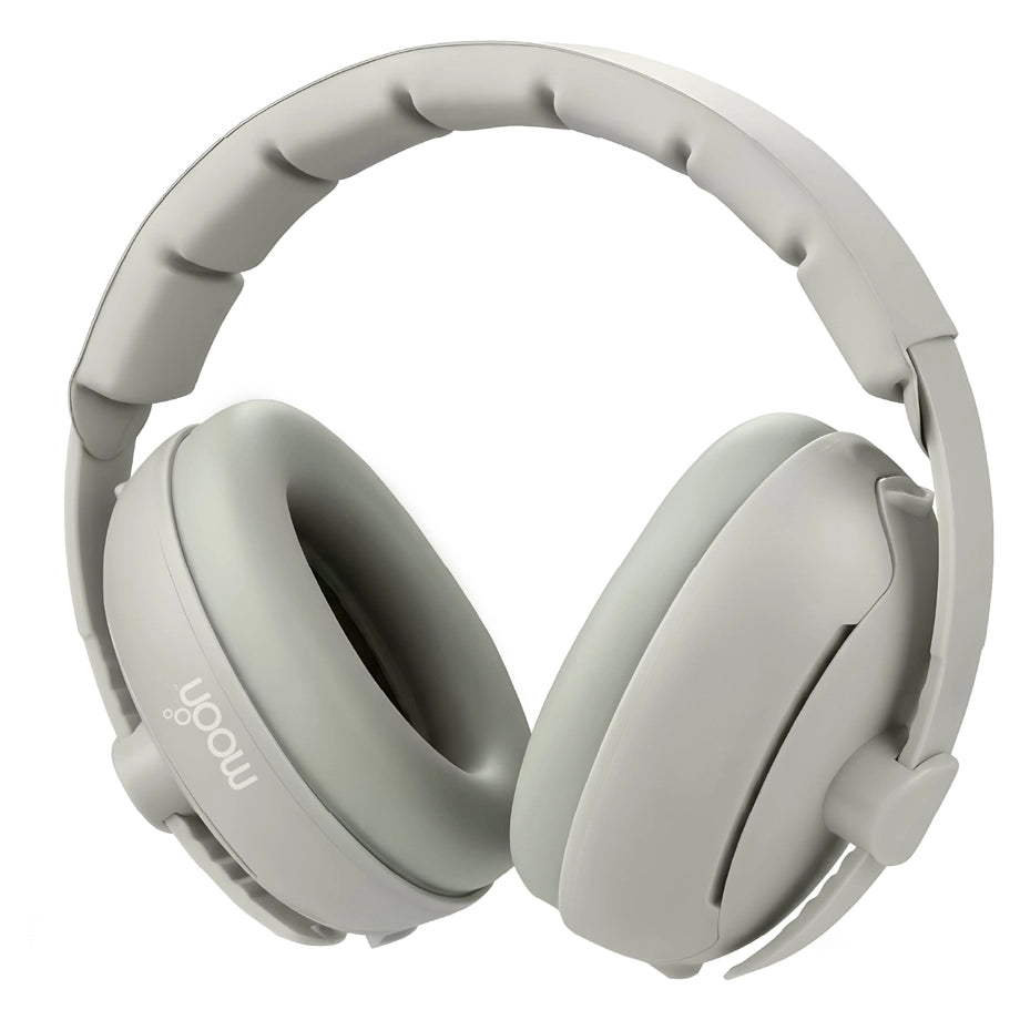 Moon Noise Cancelling Convertible Ear Muffs for Newborns & Toddlers 0-36 Months (Grey)