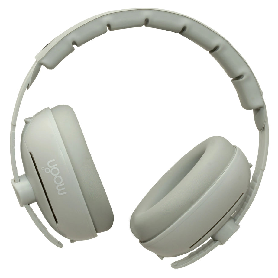 Moon Noise Cancelling Convertible Ear Muffs for Newborns & Toddlers 0-36 Months (Grey)