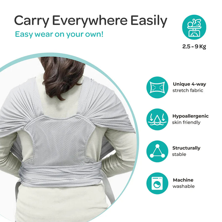 Moon KaryGo Baby Sling Carrier (Light Grey)