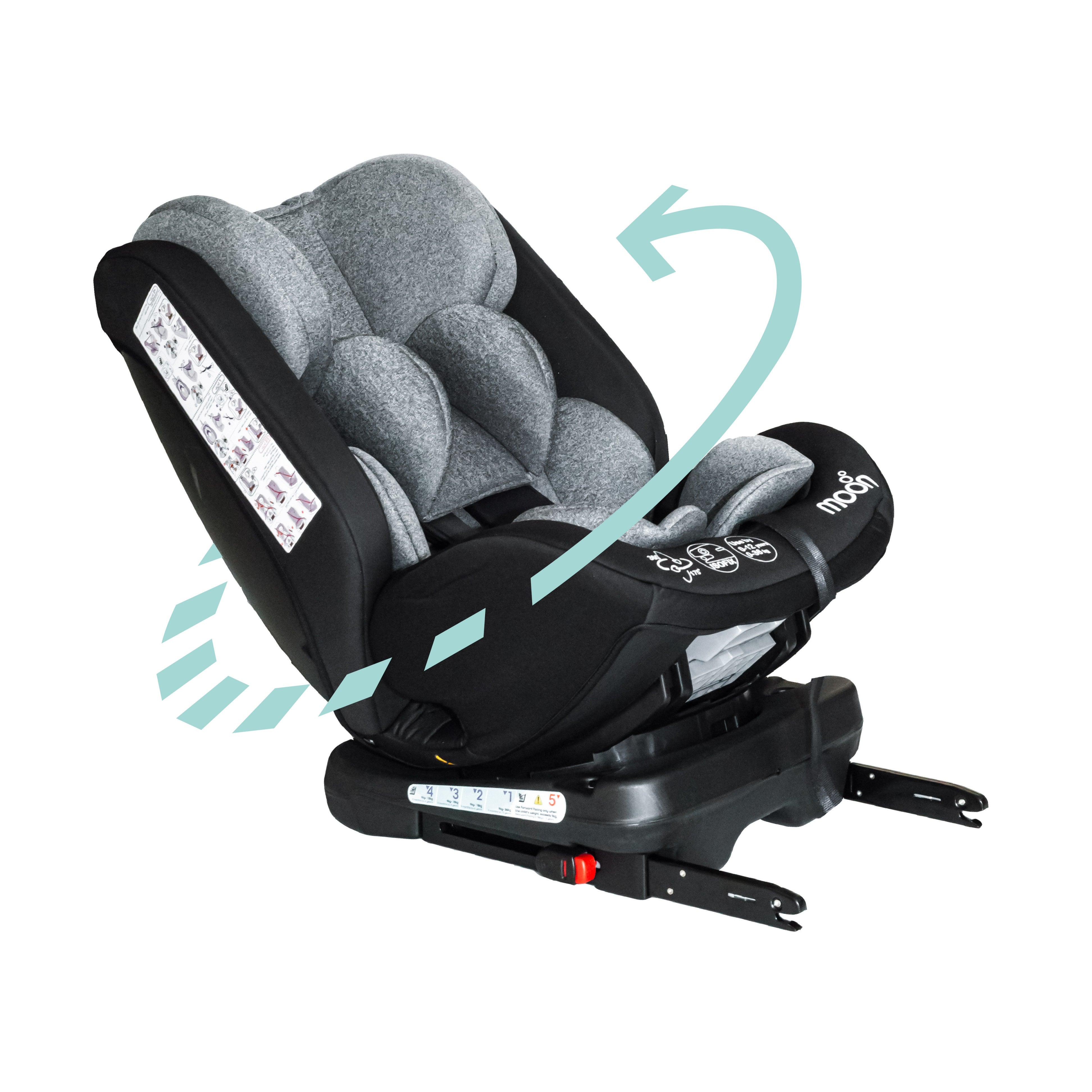 Moon - Rover -Baby/Infant Car Seat Group (0+,1,2,3) 360° Rotate - Black