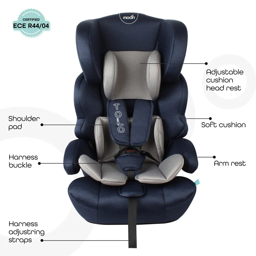 Moon Tolo Baby/Kids Car Seat Group 1,2,3 (Navy Blue)