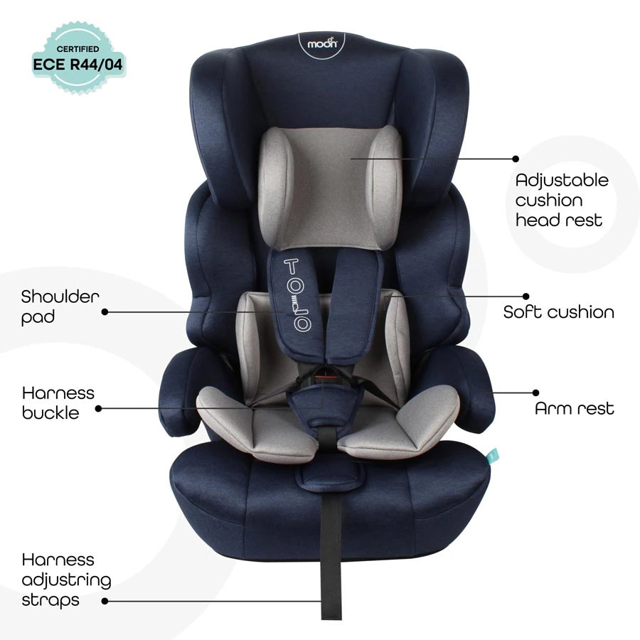 Moon Tolo Baby/Kids Car Seat Group 1,2,3 (Navy Blue)
