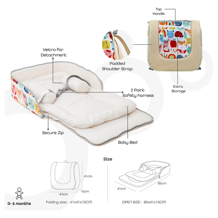 Moon Travalo Travel Baby Bed & Backpack Animal