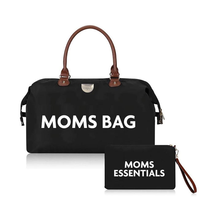 Moon Moms Travel Diaper Bag with 2 Pouches (Black)