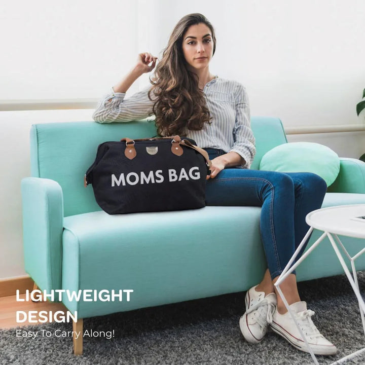 Moon Moms Travel Diaper Bag with 2 Pouches (Black)