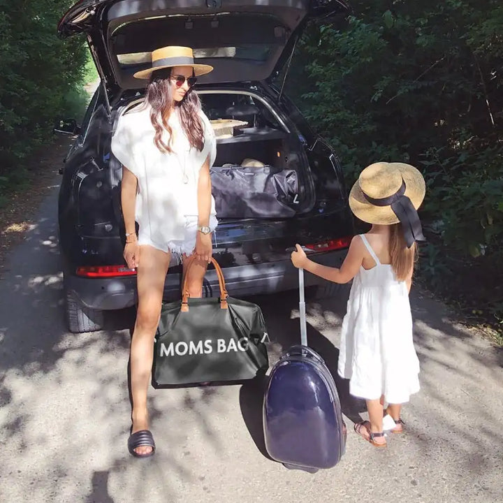 Moon Moms Travel Diaper Bag with 2 Pouches (Black)