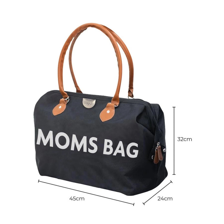 Moon Moms Travel Diaper Bag with 2 Pouches (Black)