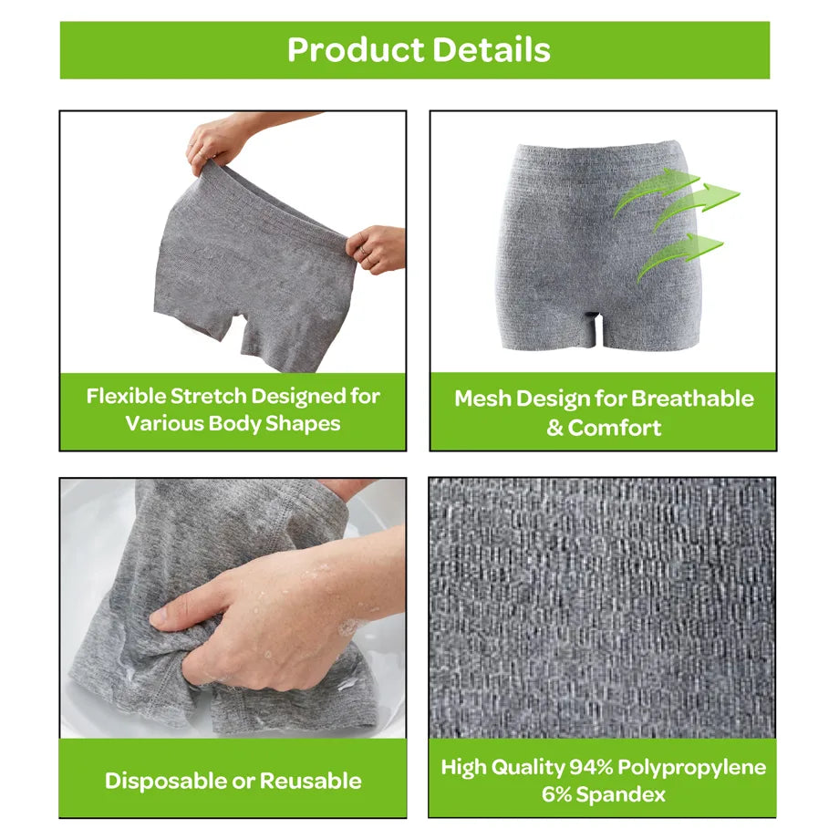 Moon Disposable Postpartum Underwear Soft Stretchable Pack of 8 (Grey)