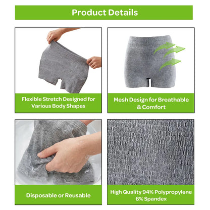 Moon Disposable Postpartum Underwear Soft Stretchable Pack of 8 (Grey)