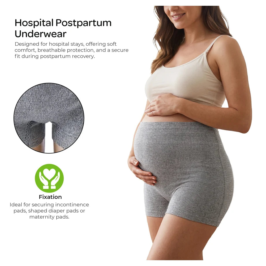Moon Disposable Postpartum Underwear Soft Stretchable Pack of 8 (Grey)