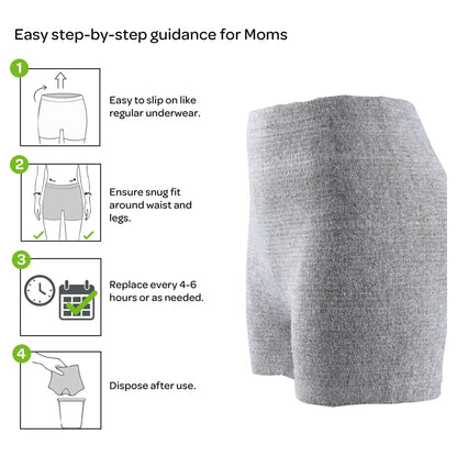Moon Disposable Postpartum Underwear Soft Stretchable Pack of 8 (Grey)