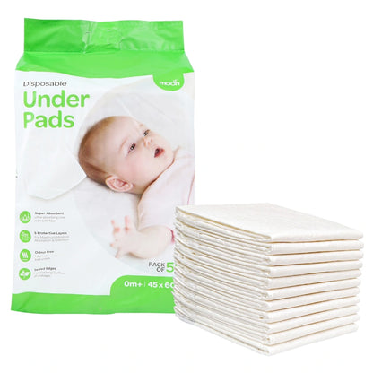 Moon Disposable Underpads Super Absorbent Leak Proof 45 x 60cm (Pack of 50)