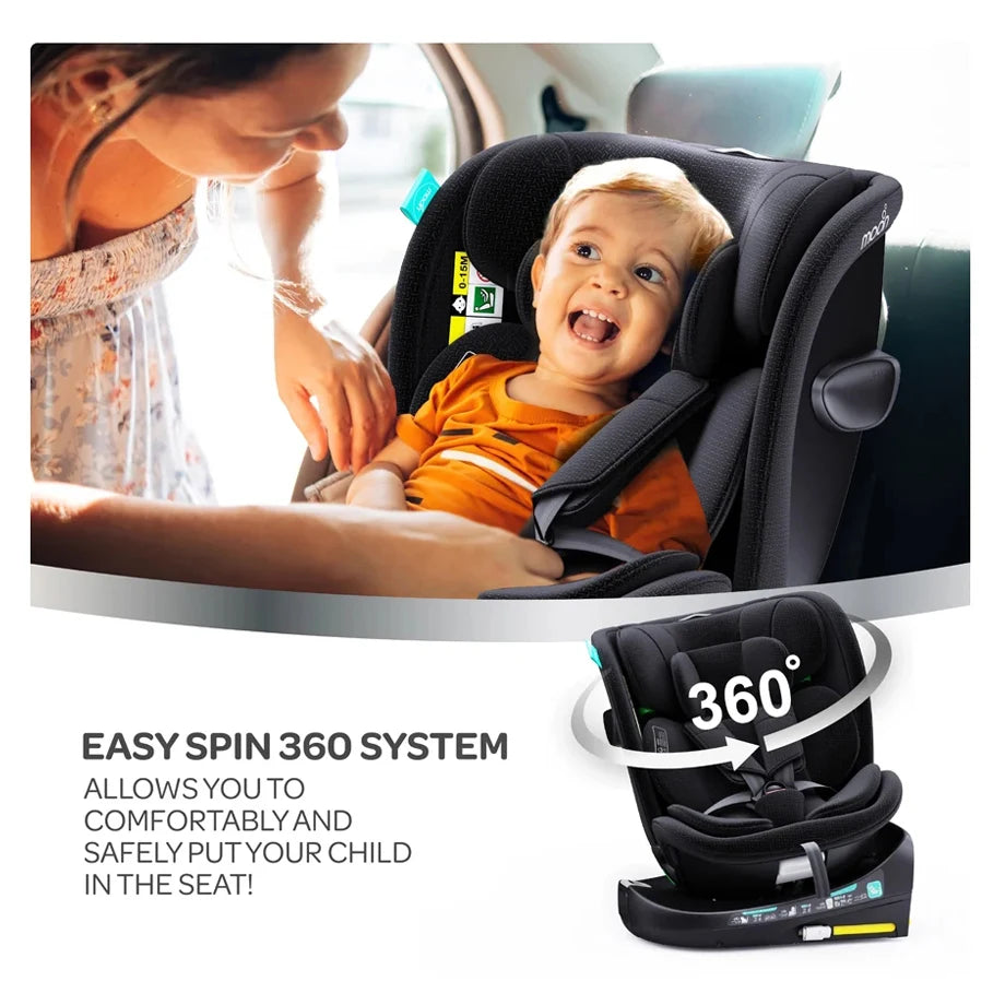 Moon Gyro Pro i-Size 360° Rotating Car Seat ISOFIX (Black)