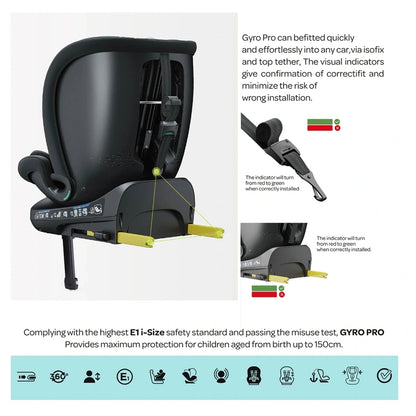 Moon Gyro Pro i-Size 360° Rotating Car Seat ISOFIX (Black)