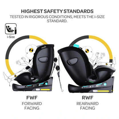 Moon Gyro Pro i-Size 360° Rotating Car Seat ISOFIX (Black)