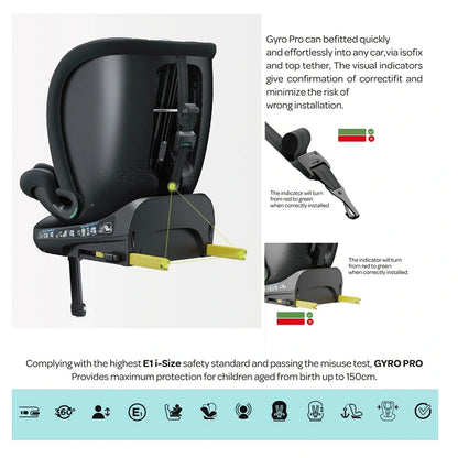 Moon Gyro Pro i-Size 360° Rotating Car Seat ISOFIX (Grey)