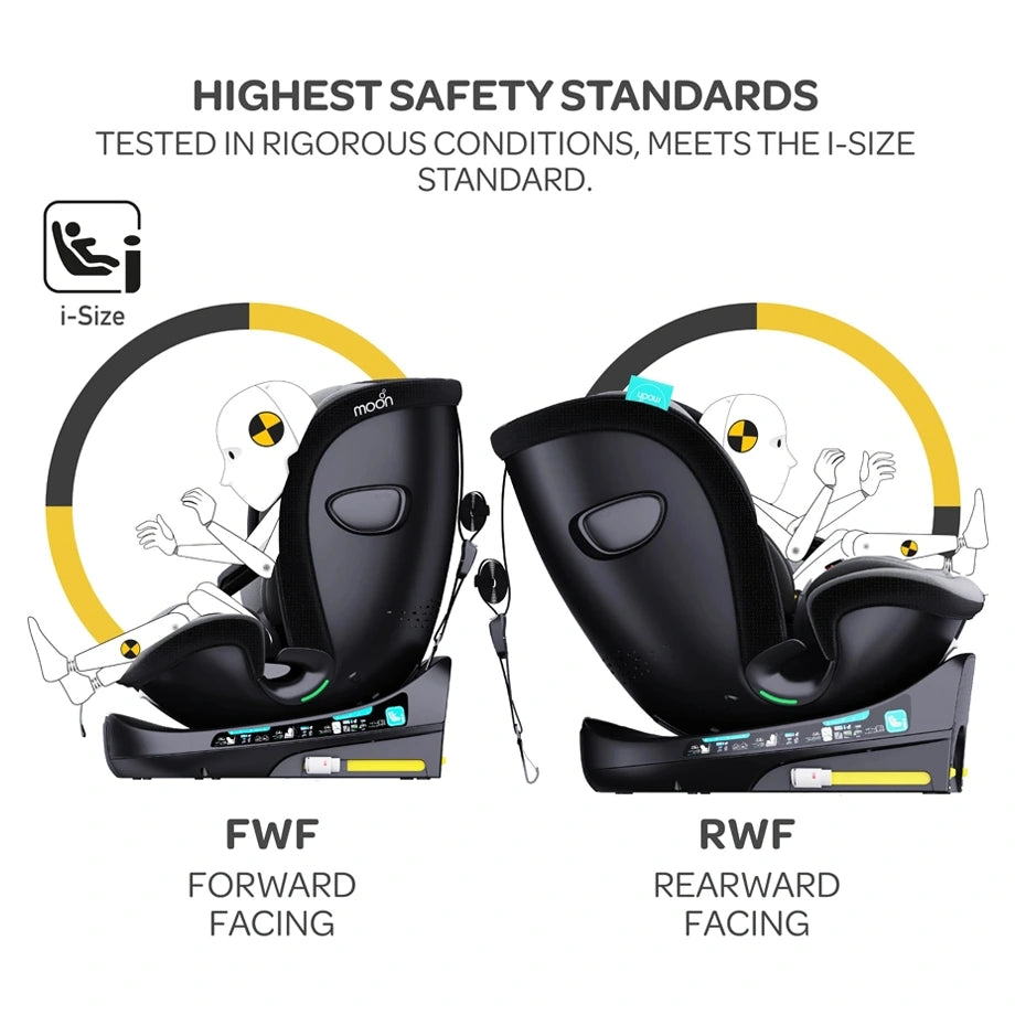 Moon Gyro Pro i-Size 360° Rotating Car Seat ISOFIX (Grey)