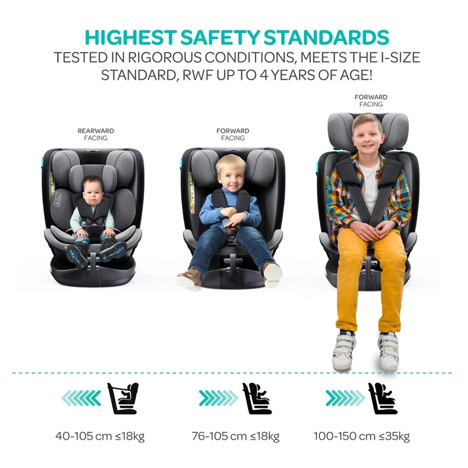 Moon Gyro Pro i-Size 360° Rotating Car Seat ISOFIX (Grey)