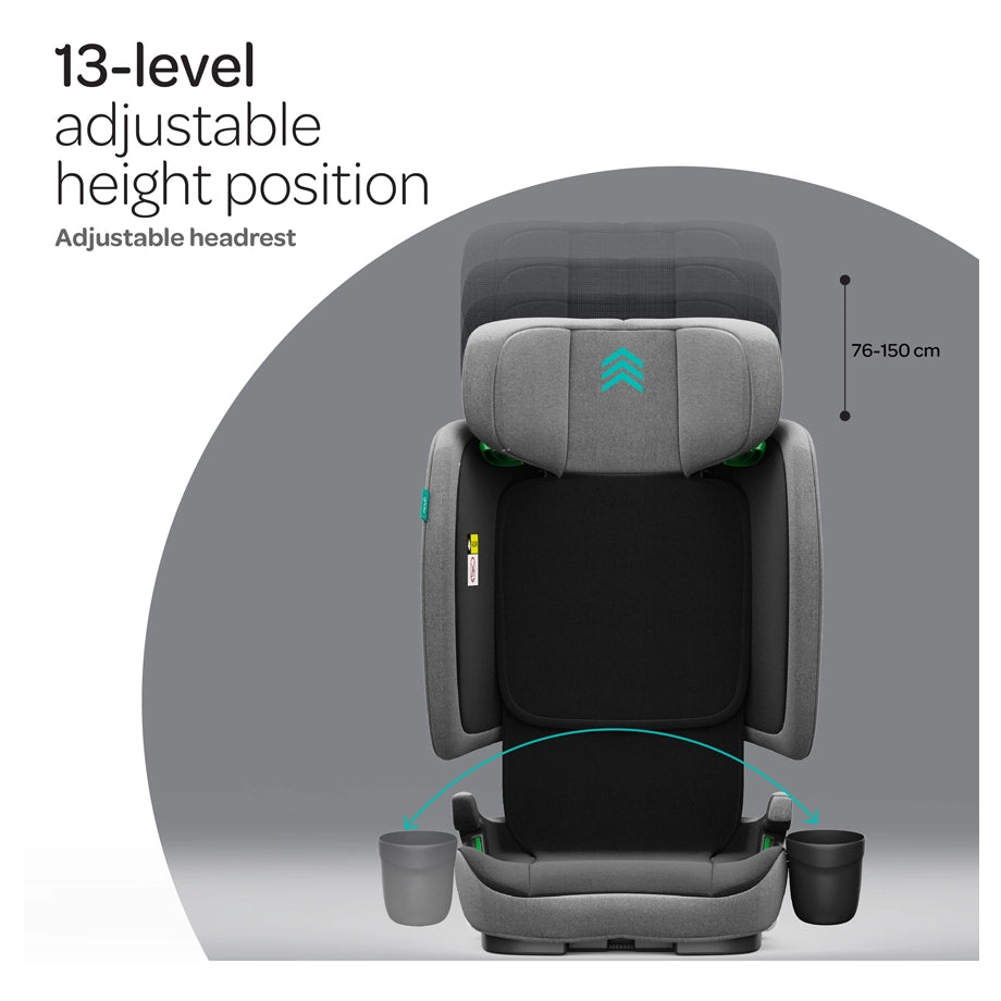 Moon Folda Go i-Size Foldable Car Seat with ISOFIX (Grey)