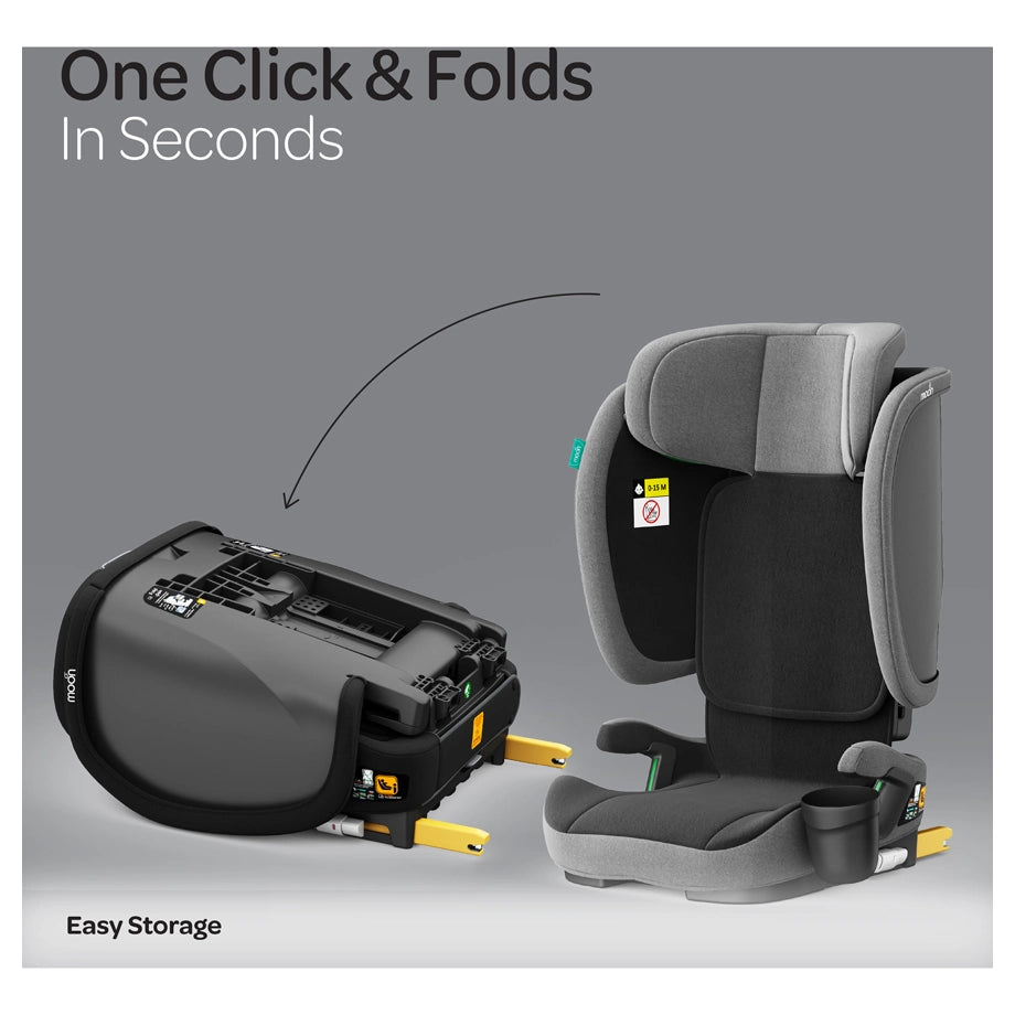 Moon Folda Go i-Size Foldable Car Seat with ISOFIX (Grey)