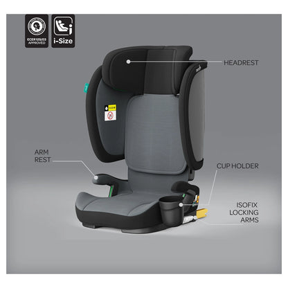 Moon Folda Go Foldable Car Seat ECE R129 i-Size with ISOFIX (Black)